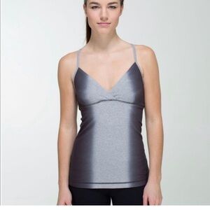 Lululemon Athletica Satya Tank Size 4. Heathered Medium Grey/Soot Ombre.